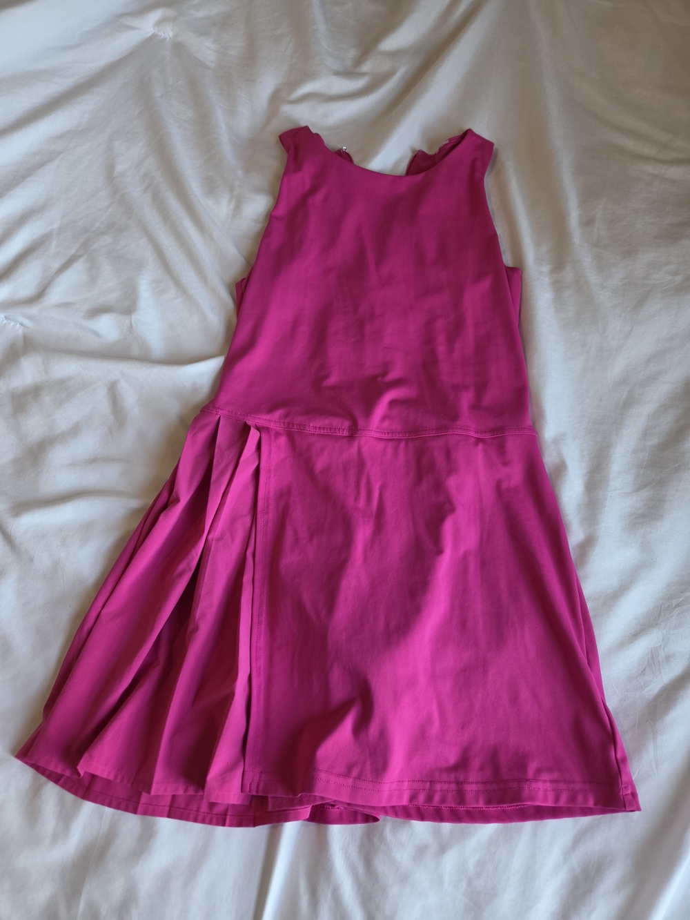 Bright Pink Sleeveless Tennis Dress